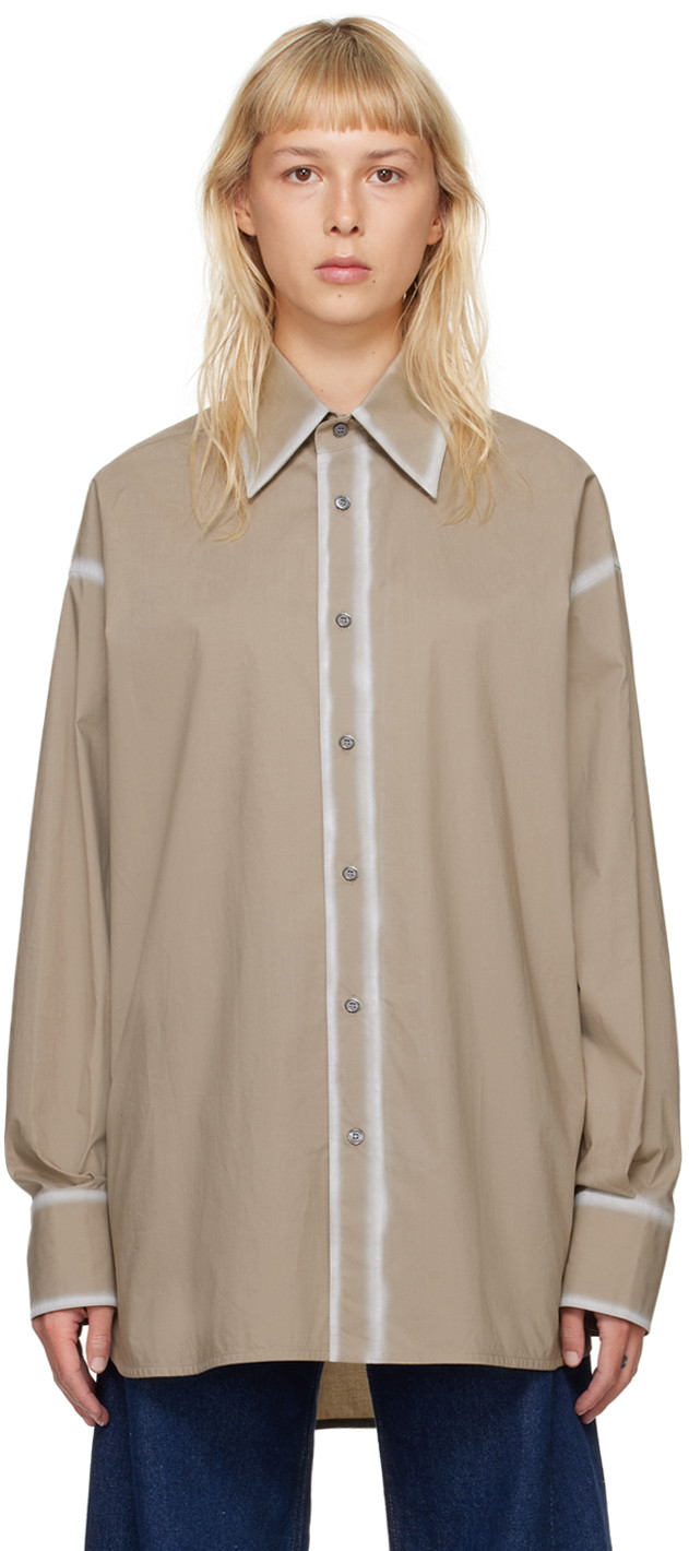 Ing Maison Margiela MM6 Buttoned Shirt Bézs | SH0DT0008 S47294
