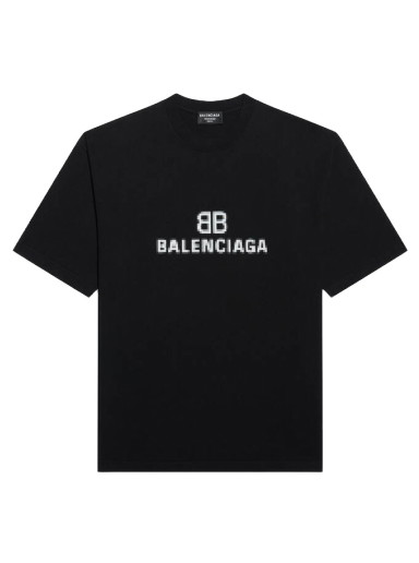Póló Balenciaga BB Pixel Medium Fit T-shirt Fekete | 612965TKVI71070