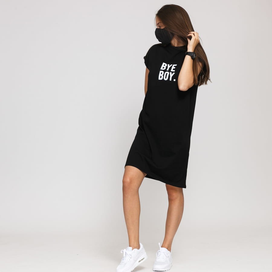 Ruha Urban Classics Ladies Bye Boy Extended Shoulder Dress Fekete | MT1031, 0