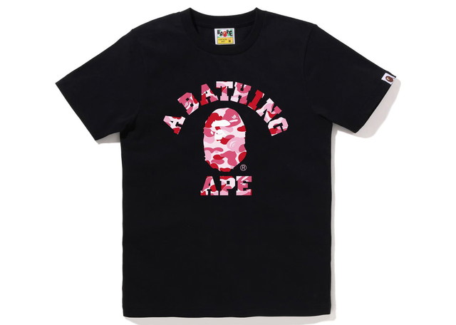 Póló BAPE BAPE ABC Camo College Tee Black Pink Fekete | 1I80-210-001