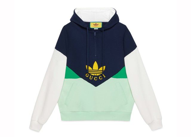 Sweatshirt Gucci x Adidas Hooded Sweatshirt Blue Türkizkék | 724666 XJE20 3846