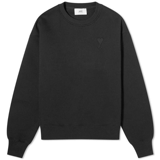 Sweatshirt AMI Paris Embossed Heart Crew Sweatshirt Fekete | USW025-749-001