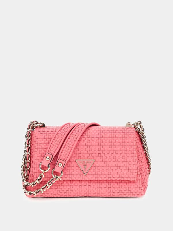 Kézitáskák GUESS Etel Woven Mini Crossbody Rózsaszín | HWWW9219210