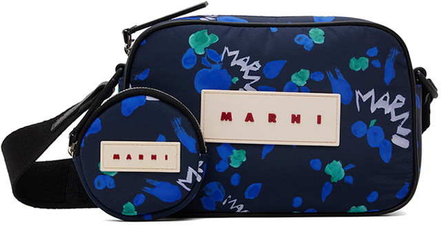 Deréktáskák Marni Camera Bag Sötétkék | SBMP0146U4 P6484