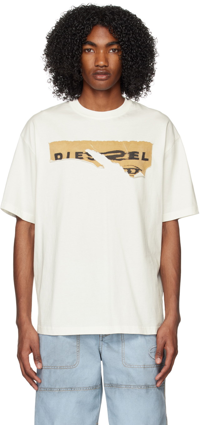 Póló Diesel T-Wash-Poff T-Shirt Fehér | A08526-0JYYF-141