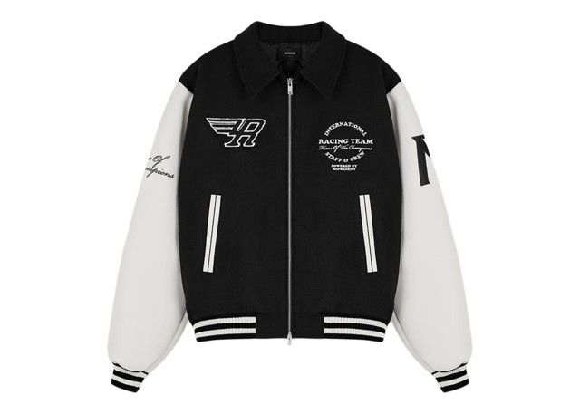 Dzsekik Represent Clo Represent Racing Team Varsity Jacket Black/White Fekete | M01143-01