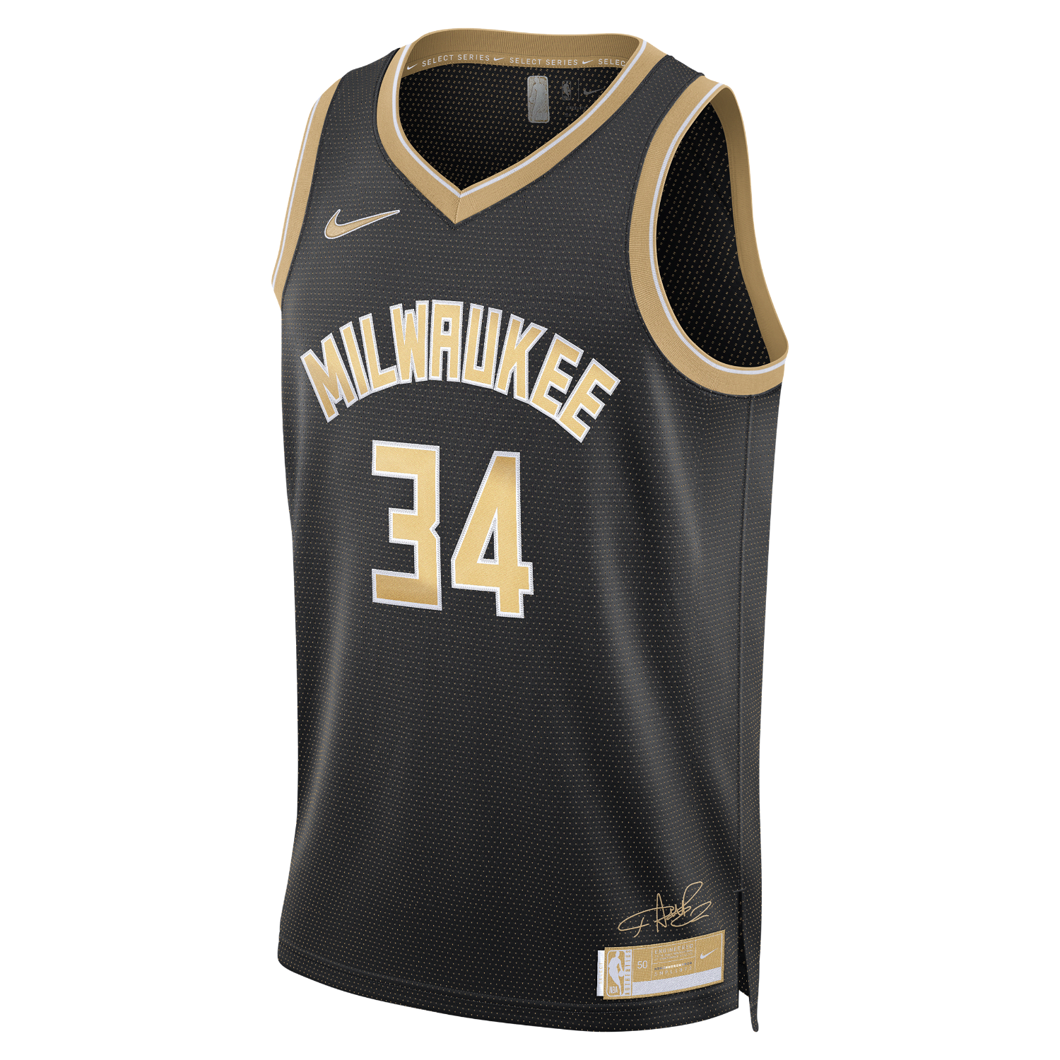 Sportmezek Nike Dri-FIT NBA Swingman Janis Adetokunbo Milwaukee Bucks 2024 Select Series Fekete | FN5911-053, 0