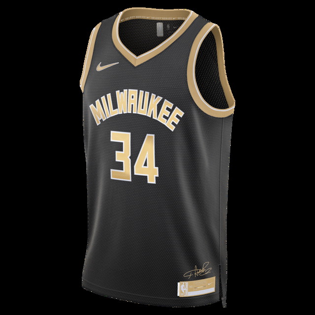 Sportmezek Nike Dri-FIT NBA Swingman Janis Adetokunbo Milwaukee Bucks 2024 Select Series Fekete | FN5911-053