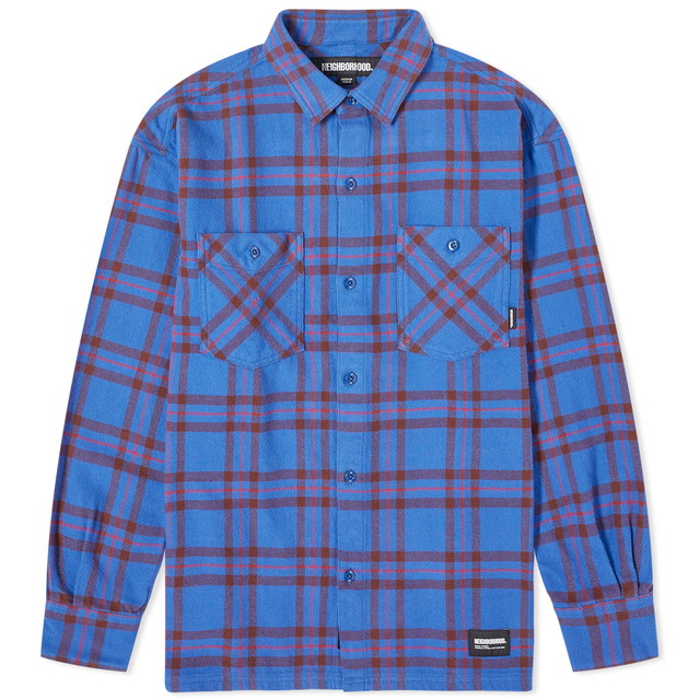 Ing Neighborhood Tartan Check Shirt Sötétkék | 232BENH-SHM02-BL