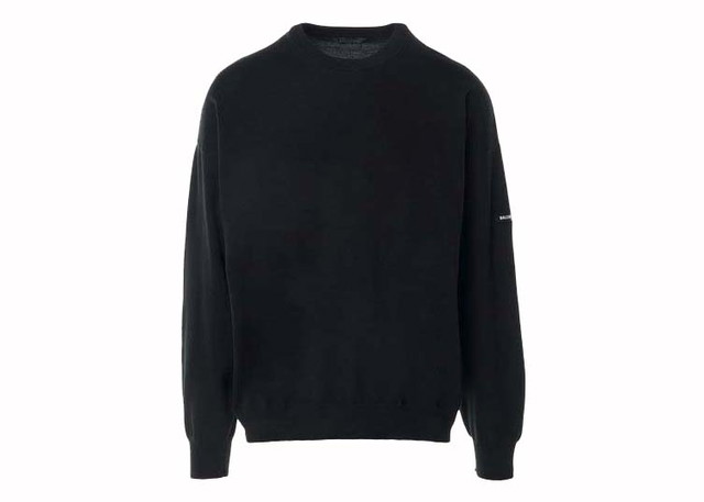 Pulóver Balenciaga Crewneck Sweater Black Fekete | 788595T33151000