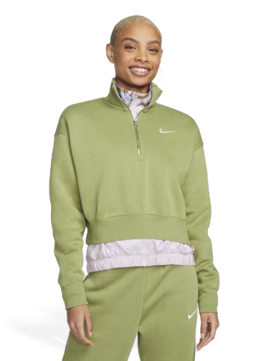 Sweatshirt Nike Sportswear Phoenix Fleece Oversized 1/2-Zip Crop Sweatshirt Zöld | DQ5767-334