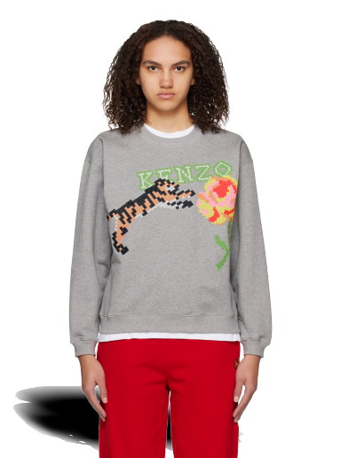 Sweatshirt KENZO Paris Pixel Sweatshirt Szürke | FD52SW0024MC
