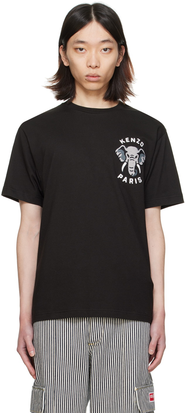 Póló KENZO Paris Elephant T-Shirt Fekete | FE55TS1884SG