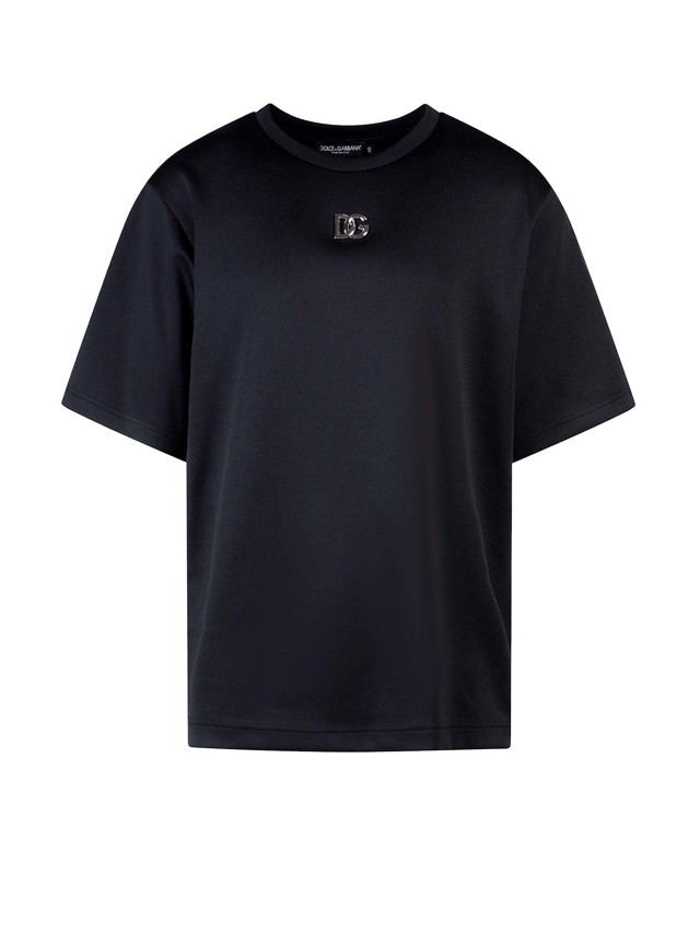 Póló Dolce & Gabbana Jersey T-Shirt Black Fekete | G8MP5ZFUGJR#N0000