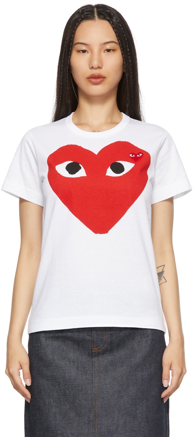 COMME des GARÇONS PLAY Large Double Heart T-Shirt