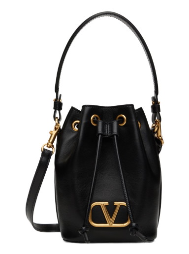 Válltáskák Valentino Garavani Mini VLogo Signature Bucket Bag Fekete | 4W2P0Z44VNL