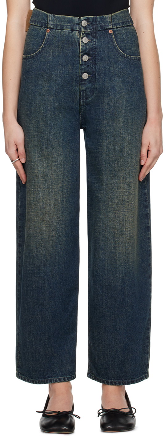 Farmer Maison Margiela MM6 Straight-Leg Jeans Sötétkék | S52LA0226 S30888