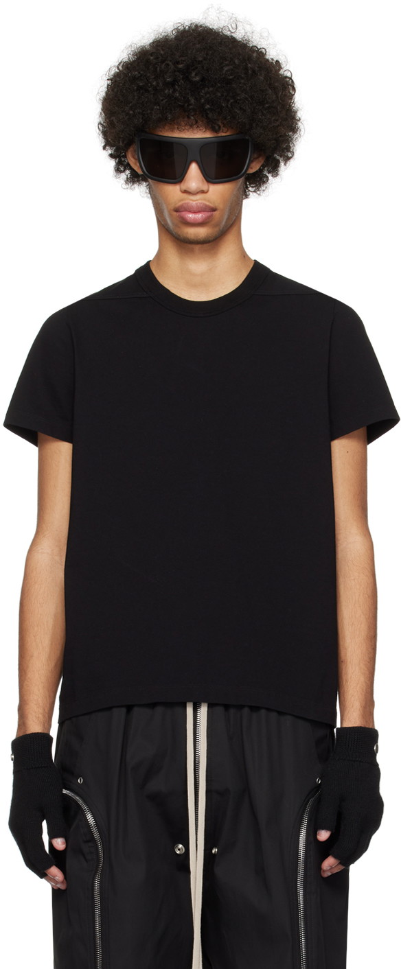 Póló Rick Owens Short Level T-Shirt Fekete | RU01D3265 JA