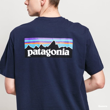 Póló Patagonia P6 Logo Responsibili Tee Sötétkék | 38504 CNY, 2