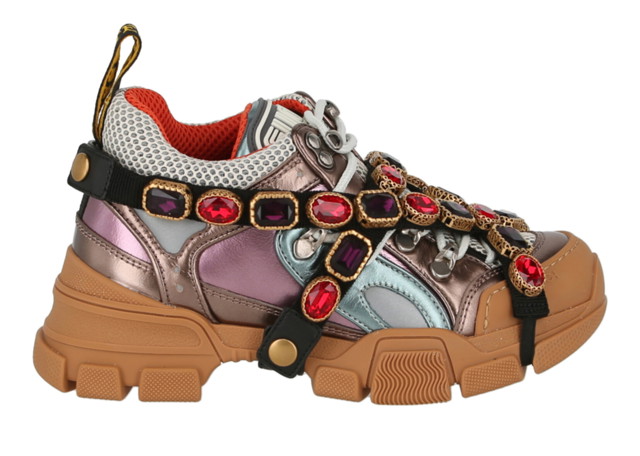Sneakerek és cipők Gucci Flashtrek Crystal Metalic W Barna | 537133 DOR60 8266