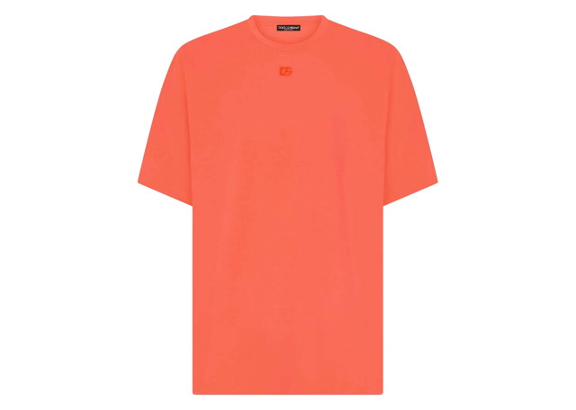 Póló Dolce & Gabbana Technical Jersey Metallic DG Logo T-shirt Pink 
Piros | G8NV9ZHU7LCR3722