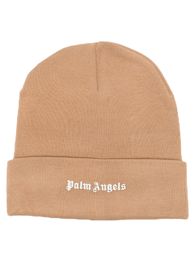 Beanie sapkák Palm Angels Classic Logo Beanie Bézs | PMLC022F22KNI0011701