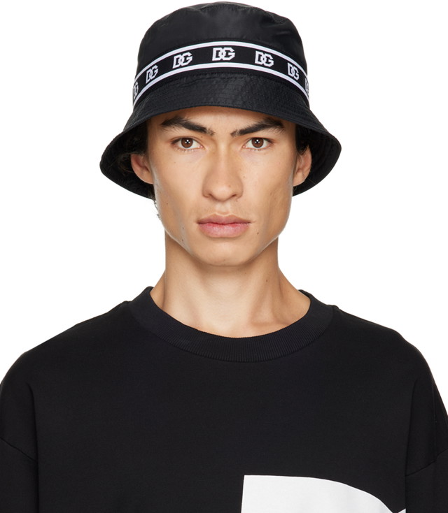 Kalapok Dolce & Gabbana Black Printed Bucket Hat Fekete | GH701AGF766