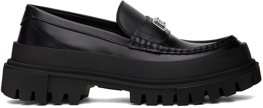 Sneakerek és cipők Dolce & Gabbana Black Hi-Trekking Loafers Fekete | A30170AI027, 0