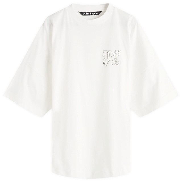 Póló Palm Angels Monogram T-Shirt Fehér | PMAA002F24JER0010303