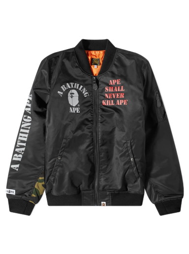 Bomber dzsekik BAPE Stencil Loose FITA-1 Fekete | 001HJI801007M-BLK