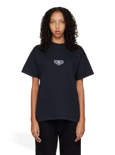 Póló Balenciaga BB Paris Icon T-Shirt Fekete | 612965 TMVG7
