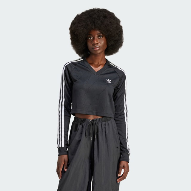 Sportmezek adidas Originals Long Sleeve Cropped Fekete | IT9707