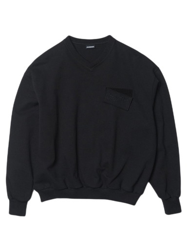 Sweatshirt Jacquemus Le Santon Wavey Logo Regular Fit Fekete | 226JS045-2177-990