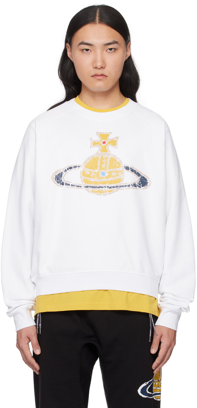 Sweatshirt Vivienne Westwood Time Machine Sweatshirt Fehér | 3I01000L-J0006-