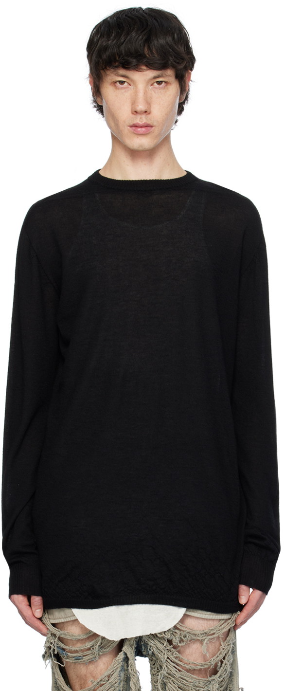 Pulóver Rick Owens Oversized Sweater Fekete | RU01D3627 WS