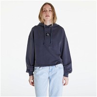 Jeans Washed Woven Label Hoodie