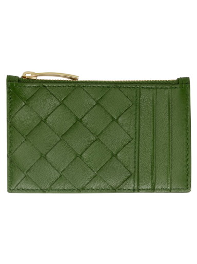 Pénztárca Bottega Veneta Zipped Card Holder Zöld | 680613 VCPP3