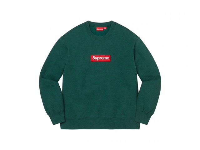 Pulóver Supreme Box Logo Crewneck Zöld | 12383