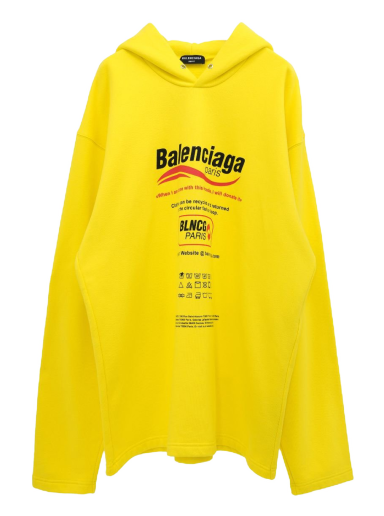 Sweatshirt Balenciaga Dry Cleaning Logo No Rib Hoodie Sárga | 661711.TKVF9 7175