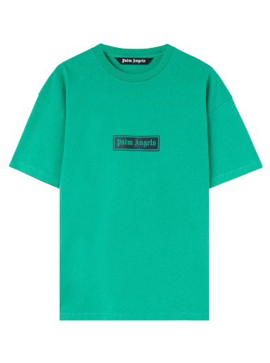 Póló Palm Angels Garmet Dyed Box Logo Tee Zöld | PMAA065F22JER0015501