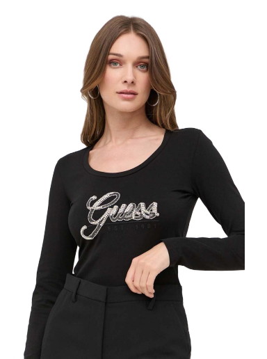 Póló GUESS Slim Fit Top Fekete | W3YI37.J1314