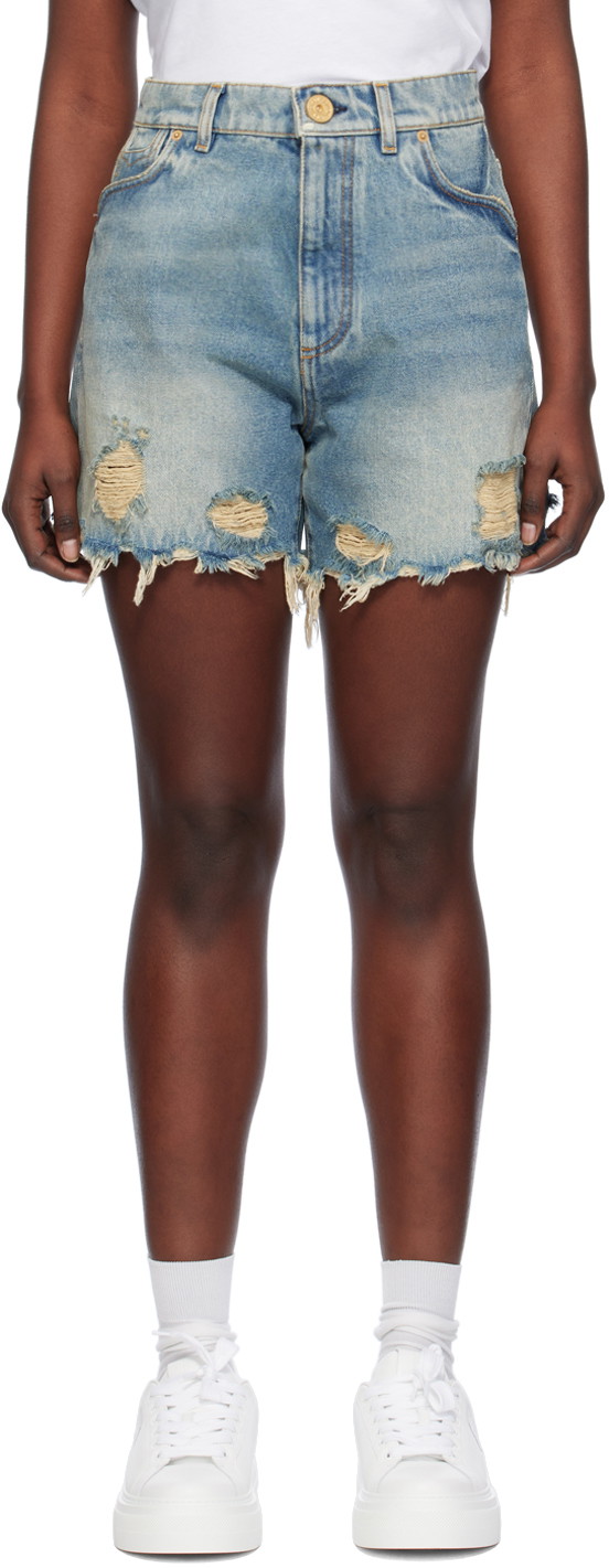 Rövidnadrág Balmain Vintage Denim Shorts Kék | CF1MA120DE04