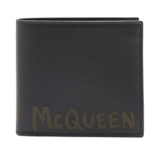 Pénztárca Alexander McQueen Graffiti Logo Billfold Wallet Fekete | 6021371AAQ5-1088