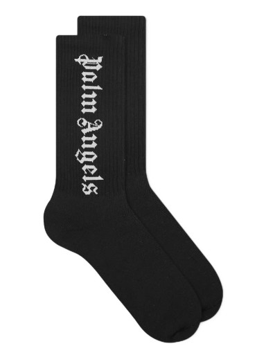 Zoknik és harisnyanadrágok Palm Angels Logo Socks Fekete | PMRA001C99FAB0021001