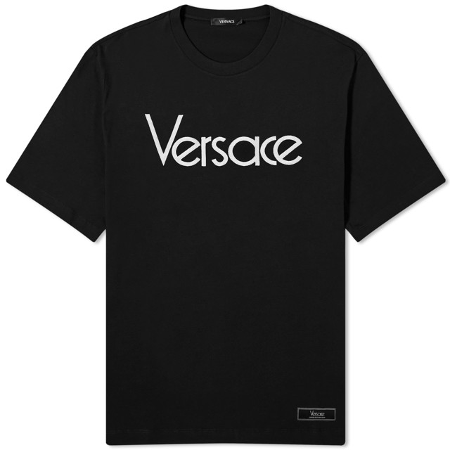 Póló Versace Men's Tribute Embroidered Tee Black Fekete | 1012545-1A09028-1B000