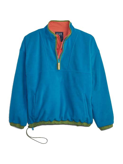 Sweatshirt GAP Re-Issue × Sean Wotherspoon Recycled Reversible Half-Zip Pullover Blue/Multi Kék | 837649