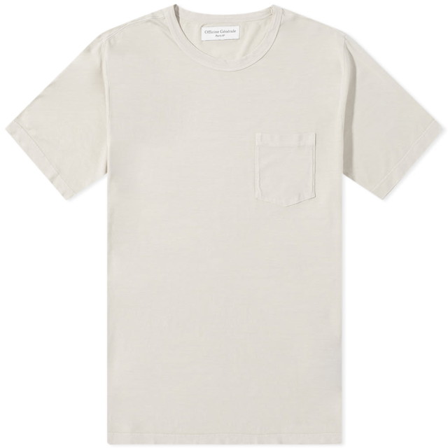 Póló Officine Générale Pigment Dyed Pocket T-Shirt "Stone" Bézs | S23MTEE206