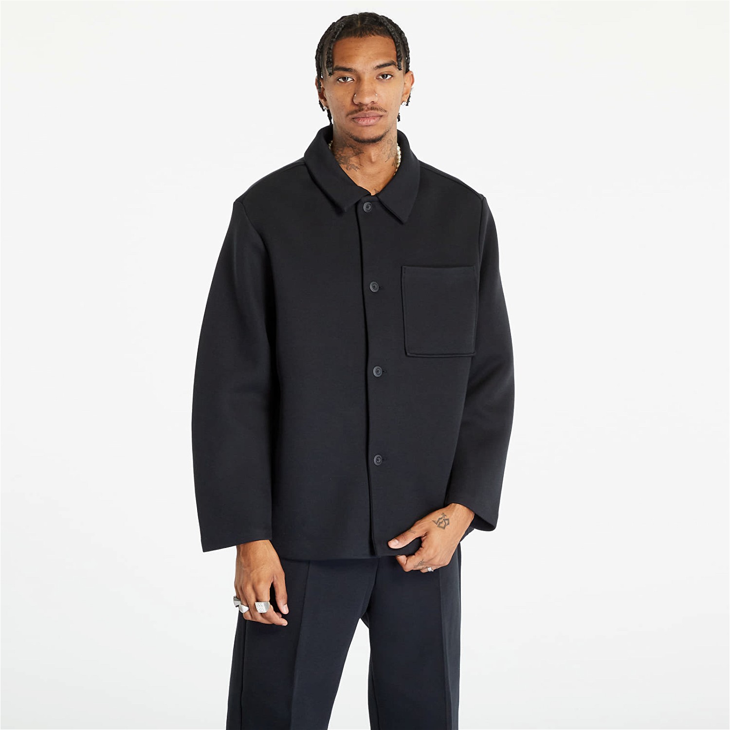 Dzsekik Nike Sportswear Tech Fleece Reimagined Oversized Shacket Fekete | FB8167-010, 0