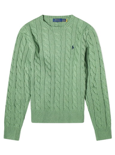 Pulóver Polo by Ralph Lauren Polo Ralph Lauren Cotton Cable Crew Knit Zöld | 710775885052