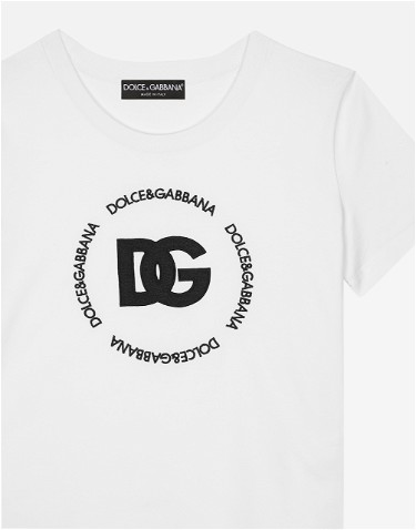 Póló Dolce & Gabbana Jersey T-shirt With Dg Logo Fehér | F8T00ZGDB5UW0800, 2